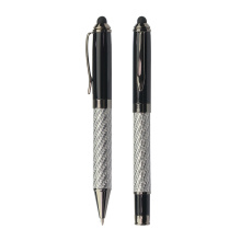 Caneta de metal promocional com caneta esferográfica de caneta com logotipo personalizado de boa qualidade de fibra de fibra de carbono